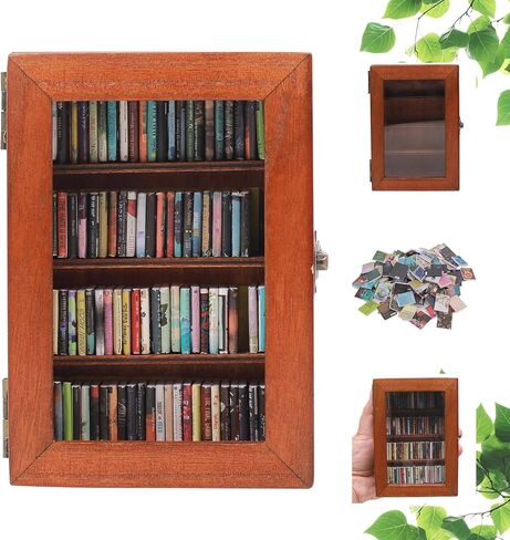 Anxiety Bookshelf Ornament With 100pcs Mini Books | Miniature Bookshelf Decor |Shake Away Your Anxiety Book Library | Mini Book Shelf for Doll House Home Office Decor (Blue) in Saudi Arabia