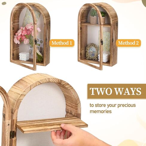 Shadow Box Frame 10x16 Large Display Cases Deep Wooden Memory Box Picture Frame with Removable Shelves and Linen Back Gift for Keepsakes Wedding Graduation Christmas Decoration in Saudi Arabia