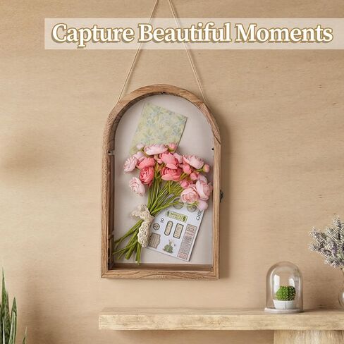 Shadow Box Frame 10x16 Large Display Cases Deep Wooden Memory Box Picture Frame with Removable Shelves and Linen Back Gift for Keepsakes Wedding Graduation Christmas Decoration in Saudi Arabia