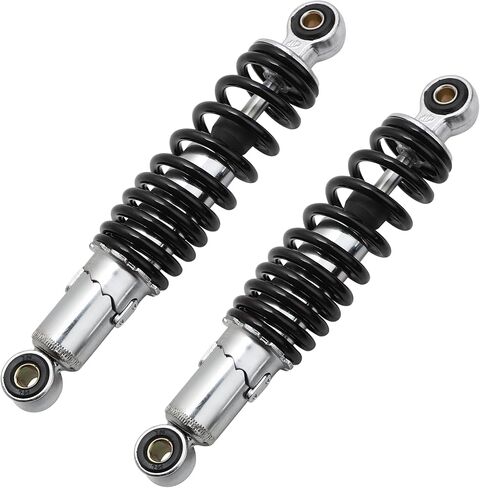 Minho Dual Rear Shock Absorbers with Adjustable Spring Preload in Heavy Iron Material Compatible with Chinese GY6 4-Stroke Engine Taotao ATV Go Kart,Black Color,270MM Length in Saudi Arabia
