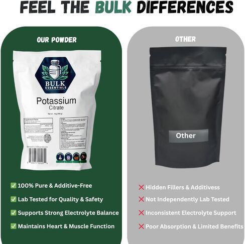 Potassium Citrate Supplement – 100g Pure Powder for Muscle, Heart, Nerve & Electrolyte Support – USA Made, Non-GMO & Gluten Free – Potassium Supplement 300mg Per Serving in Saudi Arabia