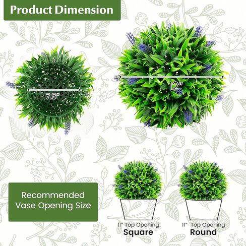 Goplus 12 Inch Artificial Lavender Topiary Balls Set of 2, Outdoor Faux Greenery Balls with Flowers, Fake Plant Sphere, Round Artificial Plant Balls for Front Door, Porch, Backyard, Home Décor in Saudi Arabia