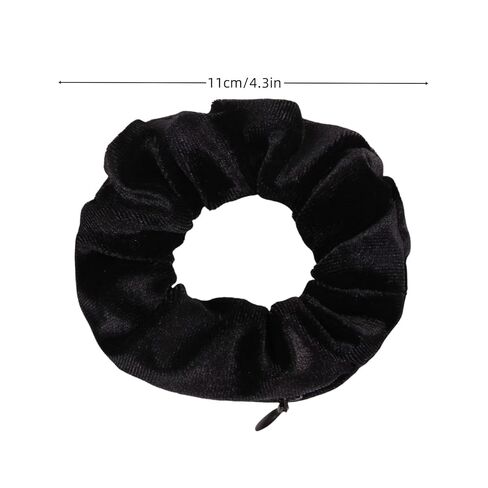 1PC Multifunctional Hair Tie Storage Pouch with Zipper - Portable Money Item Hider, Black in Saudi Arabia