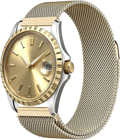 20mm 22mm Stainless Steel Magnetic Watch Band for Women Men, Push-Button Quick Release Metal Smart Watch Strap Mesh Milanese Loop Wristband Replacement Bracelet in Saudi Arabia