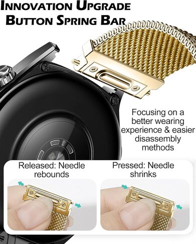 20mm 22mm Stainless Steel Magnetic Watch Band for Women Men, Push-Button Quick Release Metal Smart Watch Strap Mesh Milanese Loop Wristband Replacement Bracelet in Saudi Arabia