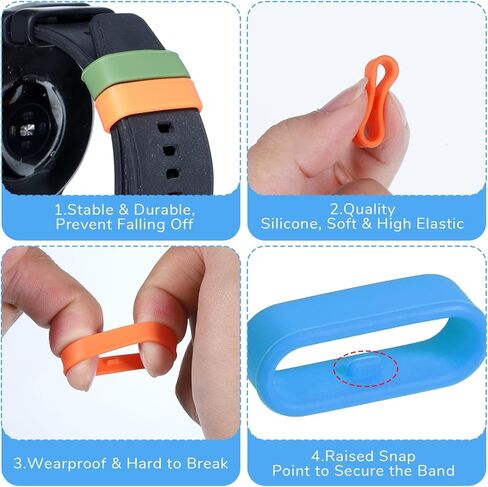 10 Pcs Watch Band Holder Loop Multi-Color Smart Watch Security Bands Fastener Rings Replacement Watches Strap Holder Universal Fit Watchband Loops in Saudi Arabia