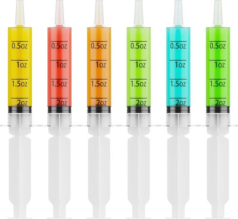 JOLLY PARTY 40 Pack Jelly Shot Syringes, 1.5 oz Jelly Shot Syringe With Caps, Reusable Plastic Syringe for Jelly Shot, Durable Jelly Shot Containers for Party Halloween, Christmas, Thanksgiving in Kuwait
