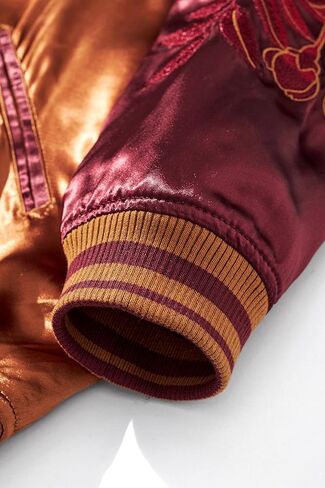 Lion Embroidered Men's Bomber Jacket Hip Hop Streetwear Vintage Japanese Style Windbreaker Coat for Spring Fall in Kuwait