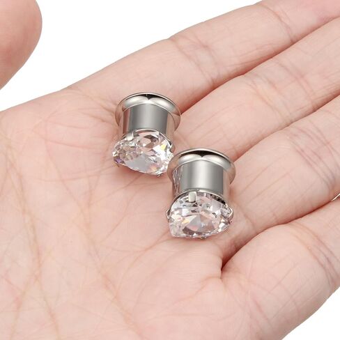 10G-00G F136 التيتانيوم القلب الزركون الأذن مقاييس المسمار تناسب الأنفاق اللحم المقابس الأقراط هيبوالرجينيك زرع الطبية الصف الجراحية الصلب المقابس ثقب المجوهرات للنساء الرجال in Kuwait