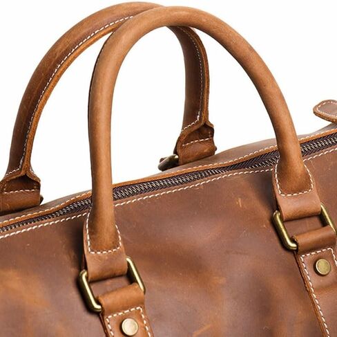Men's Genuine Leather Handbag Crazy Horse Skin Travel Bag Business Crossbody in Saudi Arabia