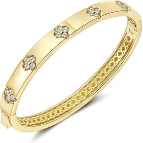 Moissanite Bracelets for Women Four Leaf Clover Bracelet 14K Gold Plating with D Color VVS1 Stones Lucky Charm Jewelry Durable Stackable Gift for Her in Saudi Arabia