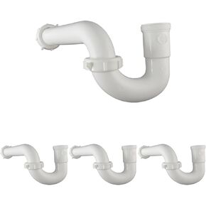 راسيا باك كيني 400WK 1.25 بوصة. × 1.5 بوصة. مصيدة بلاستيكية على شكل حرف P مع غسالة مخففة، أبيض، 1-1/2 بوصة أو 1-1/4 بوصة × 1-1/2 بوصة in Kuwait