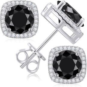 Moissanite Halo Square Stud Earrings Screw Back 925 Sterling Silver Lab Brilliant D Color VVS1 Clarity Hypoallergenic Earrings for Women Men in Saudi Arabia
