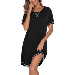 Ekouaer Nightgowns for Women Short Sleeve Sleep Shirts Crewneck Night Shirts Soft Sleepwear Caual T Shirt Sleep Dress in Kuwait