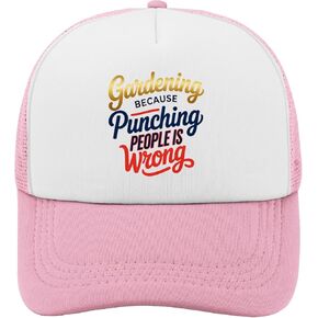 Gardening Because Punching People is Wrong Hat for Women Funny Washed in Kuwait