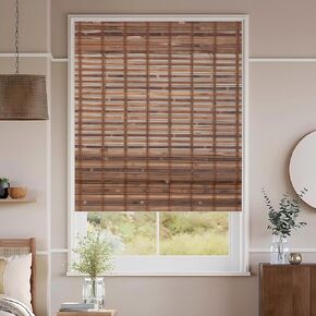 ALIMOO Bamboo Roman Shades Cordless, Light Filtering Roll Up Window Blinds, Natural Cordless Bamboo Blinds Shades for Interior Home Office, 72" W x 72" L in Kuwait