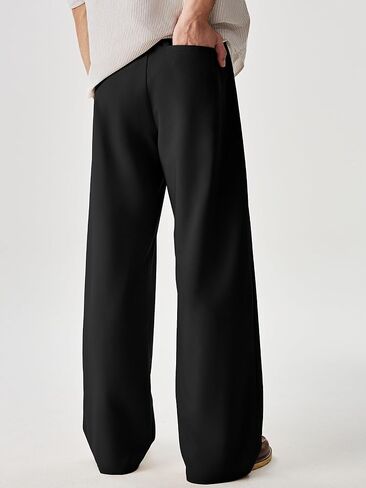 JMIERR Mens Baggy Casual Dress Pants Lightweight Pleated Old Money Wide Leg Pants Loose Relaxed Fit Trousers in Saudi Arabia