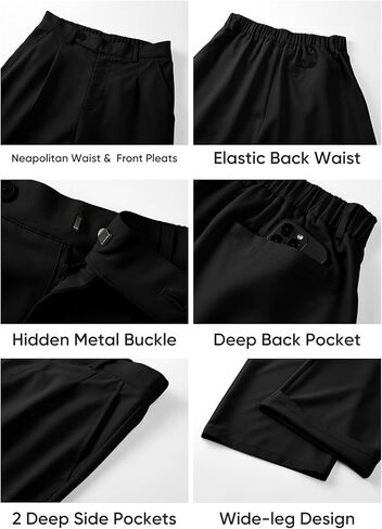 JMIERR Mens Baggy Casual Dress Pants Lightweight Pleated Old Money Wide Leg Pants Loose Relaxed Fit Trousers in Saudi Arabia