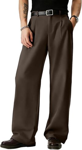 JMIERR Mens Baggy Casual Dress Pants Lightweight Pleated Old Money Wide Leg Pants Loose Relaxed Fit Trousers in Saudi Arabia