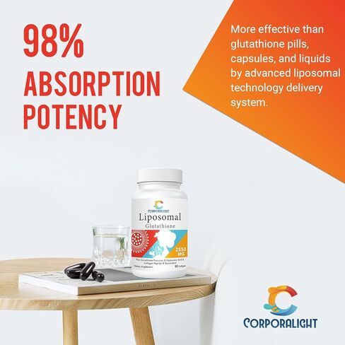 Liposomal Glutathione Softgels, Enhanced Absorption - Liposomal Delivery, Active Form L-Glutathione, Cellular, Immune Function & Liver Detox, Rich in Antioxidant Formula, Gluten Free, 120 Softgels in Saudi Arabia