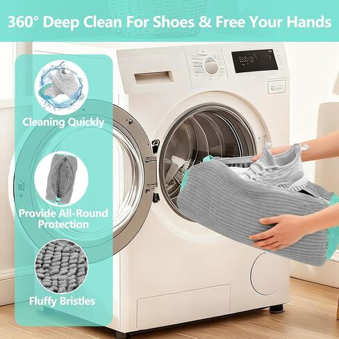 Shoe Washing Machine Bag, Shoe Cleaning Bag, Reusable Laundry Shoes Bag for Washer & Dryer Cleans & Protects All Shoes Types 2PCS (Grey) in Saudi Arabia