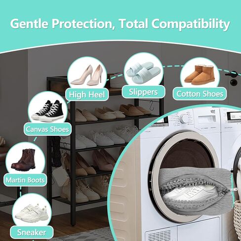 Shoe Washing Machine Bag, Shoe Cleaning Bag, Reusable Laundry Shoes Bag for Washer & Dryer Cleans & Protects All Shoes Types 2PCS (Grey) in Saudi Arabia