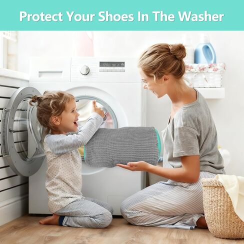 Shoe Washing Machine Bag, Shoe Cleaning Bag, Reusable Laundry Shoes Bag for Washer & Dryer Cleans & Protects All Shoes Types 2PCS (Grey) in Saudi Arabia