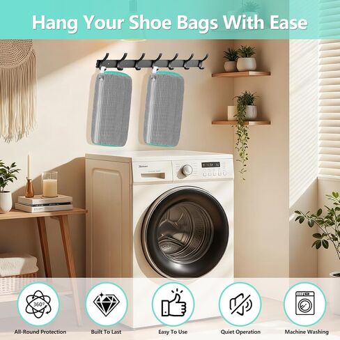 Shoe Washing Machine Bag, Shoe Cleaning Bag, Reusable Laundry Shoes Bag for Washer & Dryer Cleans & Protects All Shoes Types 2PCS (Grey) in Saudi Arabia