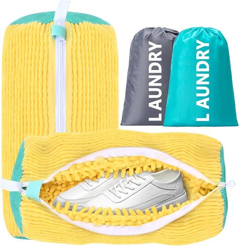 Shoe Washing Machine Bag, Shoe Cleaning Bag, Reusable Laundry Shoes Bag for Washer & Dryer Cleans & Protects All Shoes Types 2PCS (Grey) in Saudi Arabia