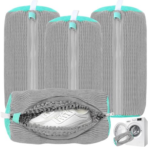 Shoe Washing Machine Bag, Shoe Cleaning Bag, Reusable Laundry Shoes Bag for Washer & Dryer Cleans & Protects All Shoes Types 2PCS (Grey) in Saudi Arabia