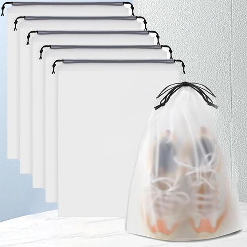 5 Pack Shoe Bags for Travel, 15.7" x 11.8" Clear Travel Shoe Bags for Packing, Large Waterproof Portable Drawstring Travel Shoe Storage Bag Travel Essentials Women for and Men in Saudi Arabia