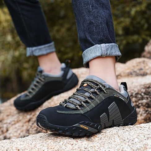 Hiking Shoes - Outdoor Rugged Sole Breathable Mesh Low-Top for Hiking & Trail Exploration(Green,10) in Saudi Arabia