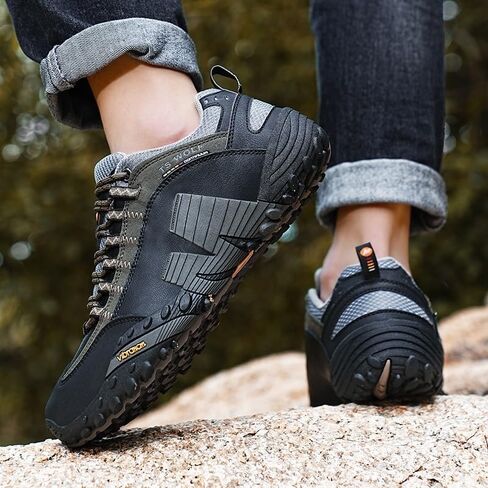 Hiking Shoes - Outdoor Rugged Sole Breathable Mesh Low-Top for Hiking & Trail Exploration(Green,10) in Saudi Arabia