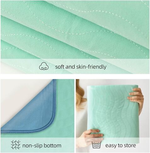 Pee Pads for Adults, Kids and Pets, Cotton-Like Surface, Machine Washable, 100% Leak Prevention with Waterproof TPU Layer (4 Pack, 34*36 inch) in Saudi Arabia