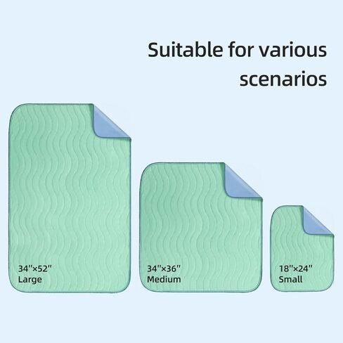 Pee Pads for Adults, Kids and Pets, Cotton-Like Surface, Machine Washable, 100% Leak Prevention with Waterproof TPU Layer (4 Pack, 34*36 inch) in Saudi Arabia