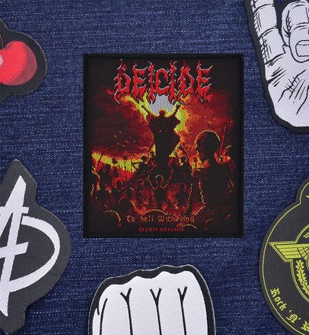 Deicide To Hell With God Patch غلاف الألبوم الموت المعادن المنسوجة خياطة على زين in Kuwait