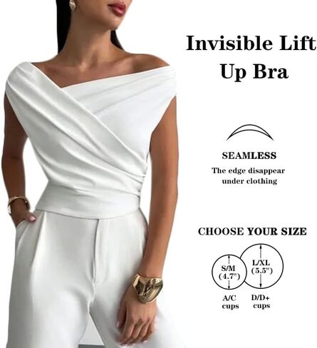 Sticky Bra Push Up, Invisible Adhesive Backless Strapless Silicone Bras Inserts Sticky Boobs in Saudi Arabia