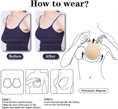 Sticky Bra Push Up, Invisible Adhesive Backless Strapless Silicone Bras Inserts Sticky Boobs in Saudi Arabia