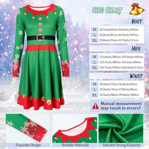 10 Pcs Christmas Elf Costumes for Women Christmas Elf Outfit Dress Shoes Accessories for Adult Holiday Cosplay in Saudi Arabia