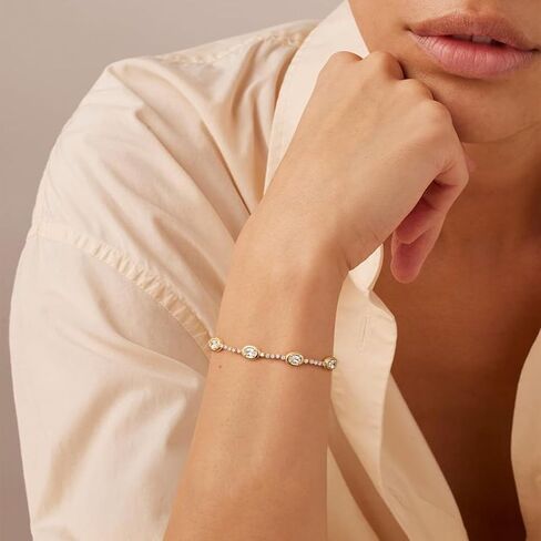 KELORIS PATH Tennis Bracelet for Women, 14K Gold Plated Classic Adjustable Slider Cubic Zirconia Bracelets, Dainty Jewelry Gift in Saudi Arabia