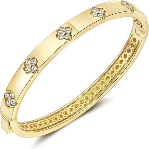 Moissanite Bracelets for Women Four Leaf Clover Bracelet 14K Gold Plating with D Color VVS1 Stones Lucky Charm Jewelry Durable Stackable Gift for Her in Saudi Arabia