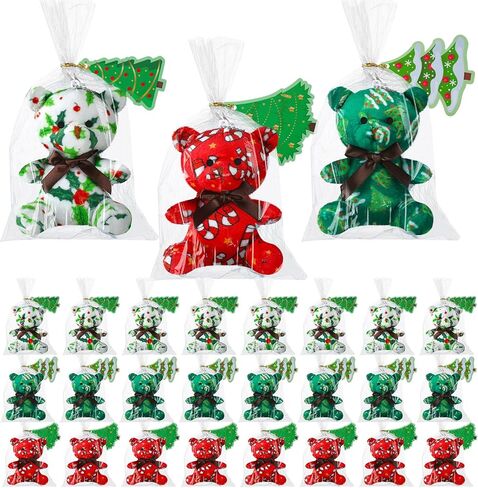 Poen 27 Pack Christmas Mini Plush Bears with Cards Set Jesus Winter Plush Bears Stuffed Animal for Classroom School Kids Exchange Prize Gifts Religious Bear Toy for Xmas Party Favors(Snowflake) in Saudi Arabia