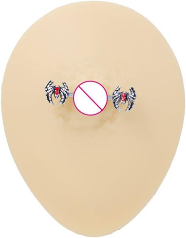 Kokoma 14G Gothic Spider Nipple Rings for Women, Red Crystal CZ Insect Nipplerings Barbell Ring Nipple Piercing Shield Body Piercing Jewelry in Saudi Arabia