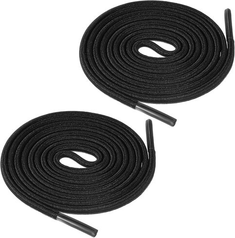 2 Pairs Elastic No Tie Shoe Laces for Adults Kids, Black Shoelaces for Sneakers No Tie Shoes Laces Stretch Lace Oval Tieless Shoestrings for Sneaker Running Shoes, 0.16‘’ Wide 40’‘ Long in Saudi Arabia