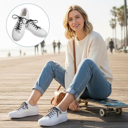 2 Pairs Elastic No Tie Shoe Laces for Adults Kids, Black Shoelaces for Sneakers No Tie Shoes Laces Stretch Lace Oval Tieless Shoestrings for Sneaker Running Shoes, 0.16‘’ Wide 40’‘ Long in Saudi Arabia