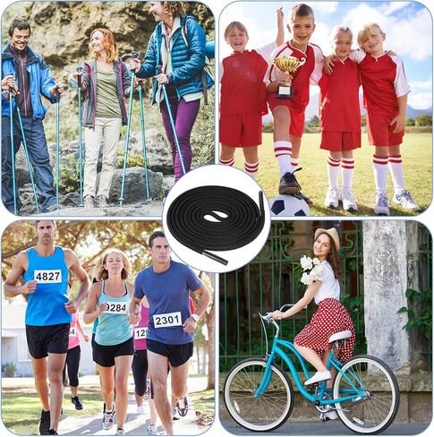 2 Pairs Elastic No Tie Shoe Laces for Adults Kids, Black Shoelaces for Sneakers No Tie Shoes Laces Stretch Lace Oval Tieless Shoestrings for Sneaker Running Shoes, 0.16‘’ Wide 40’‘ Long in Saudi Arabia