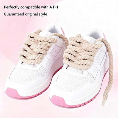 Thick Rope Shoe Laces, Cotton Rope Laces, Round Twisted Replacement Shoelaces for Work Boots & Hiking Shoes in Saudi Arabia