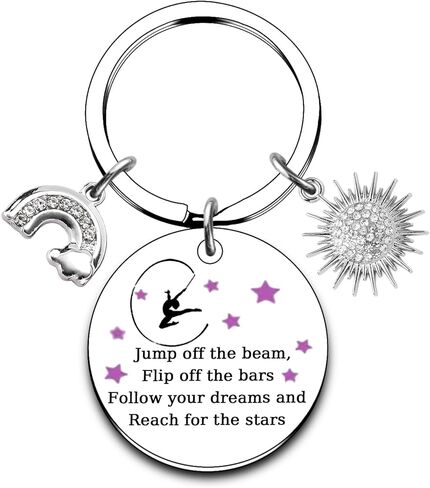 Gymnastics Gifts for Girls 10-12, Gymnastics Team Gifts Keychain, Gymnast Coach Keychain, Gymnastic Birthday Party Decorations, Gymnastic Stuff Accessories for Girls in Kuwait