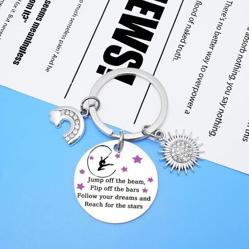 Gymnastics Gifts for Girls 10-12, Gymnastics Team Gifts Keychain, Gymnast Coach Keychain, Gymnastic Birthday Party Decorations, Gymnastic Stuff Accessories for Girls in Kuwait