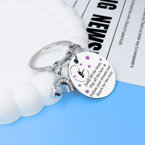 Gymnastics Gifts for Girls 10-12, Gymnastics Team Gifts Keychain, Gymnast Coach Keychain, Gymnastic Birthday Party Decorations, Gymnastic Stuff Accessories for Girls in Kuwait